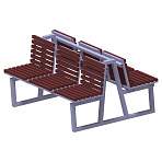 Металлическая скамейка трехсекционная (двухсторонняя) С2-3